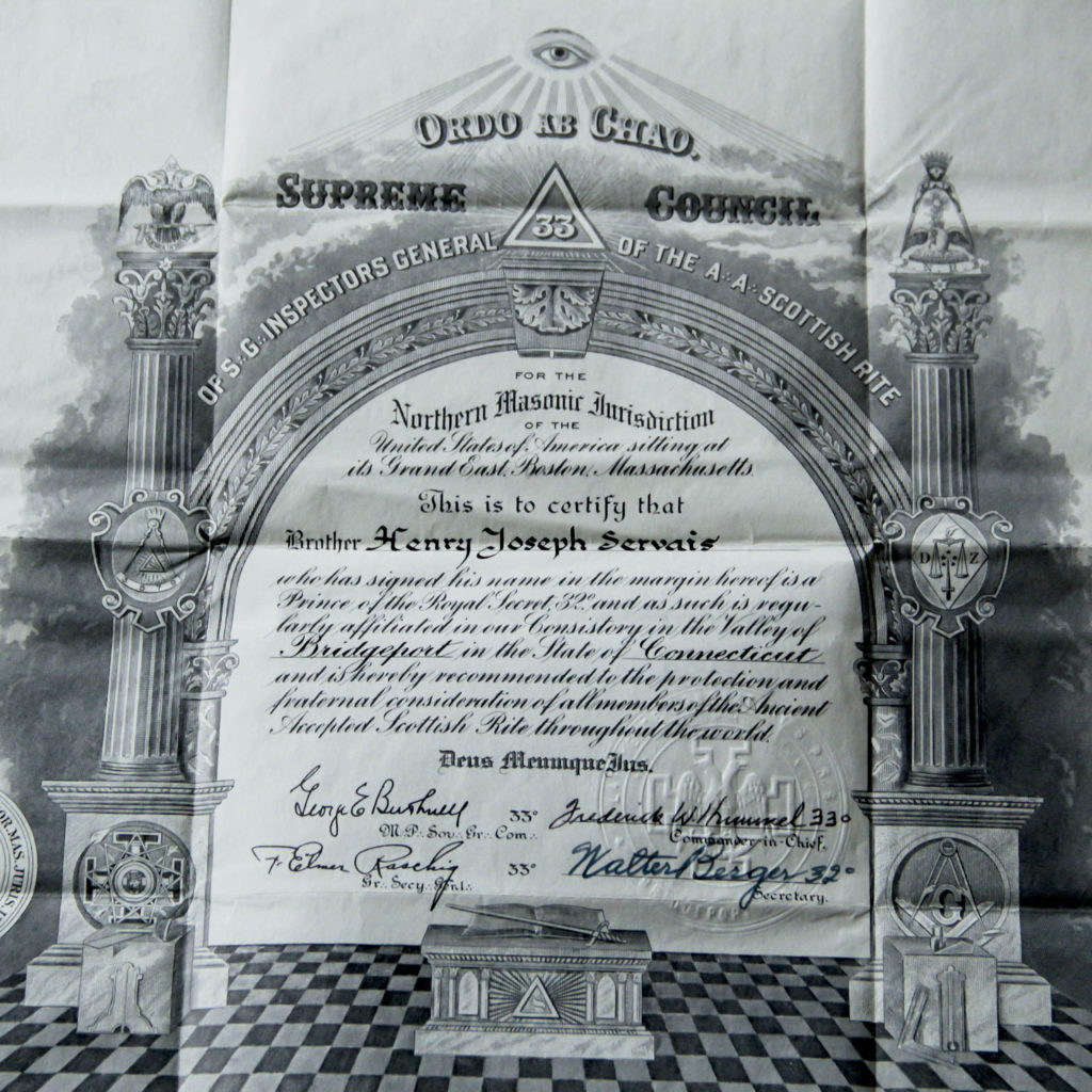 Vintage 32nd Degree Masonic Certificate - Image 2