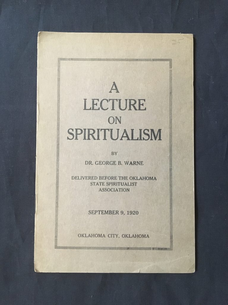 Spiritualist President George Warne