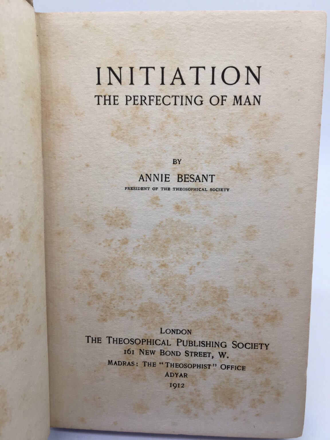 Theosophy Annie Besant Initiation