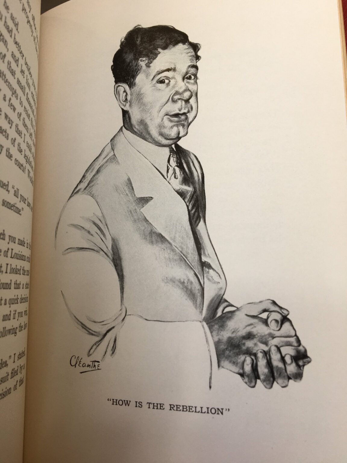 Huey Long First Days In White House First Edition Book Illustration