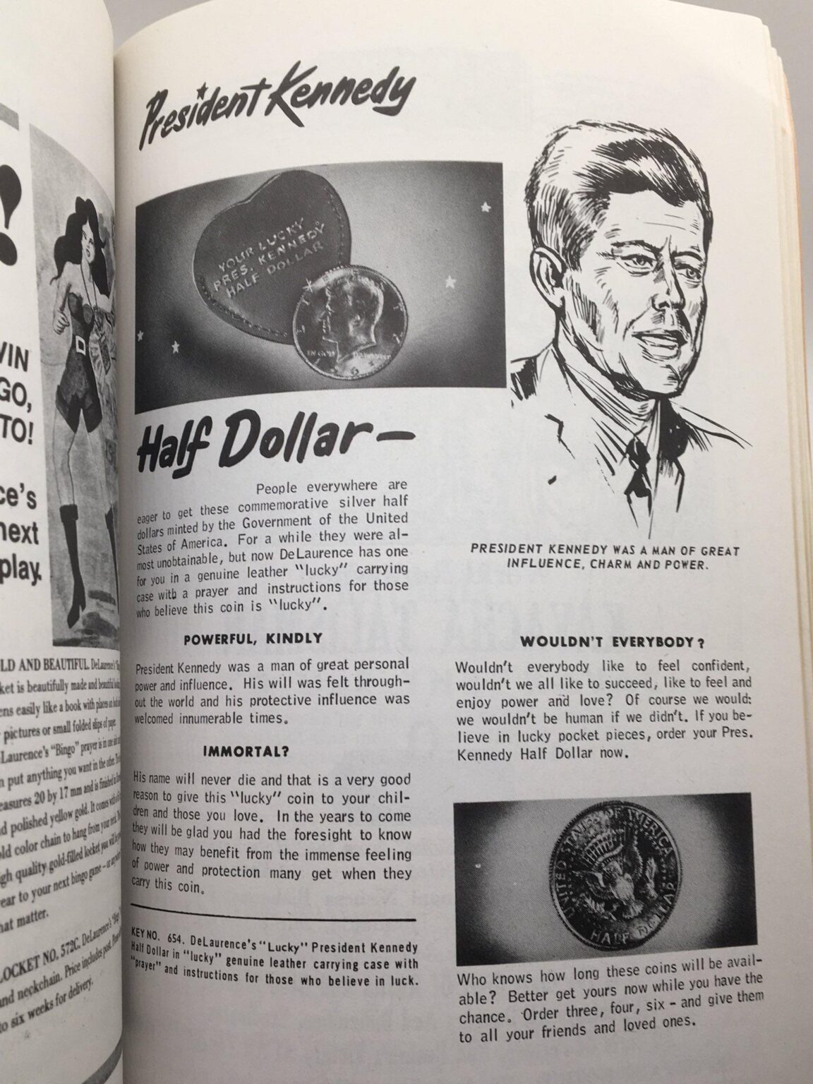 DeLaurence Catalog JFK Kennedy Half Dollar