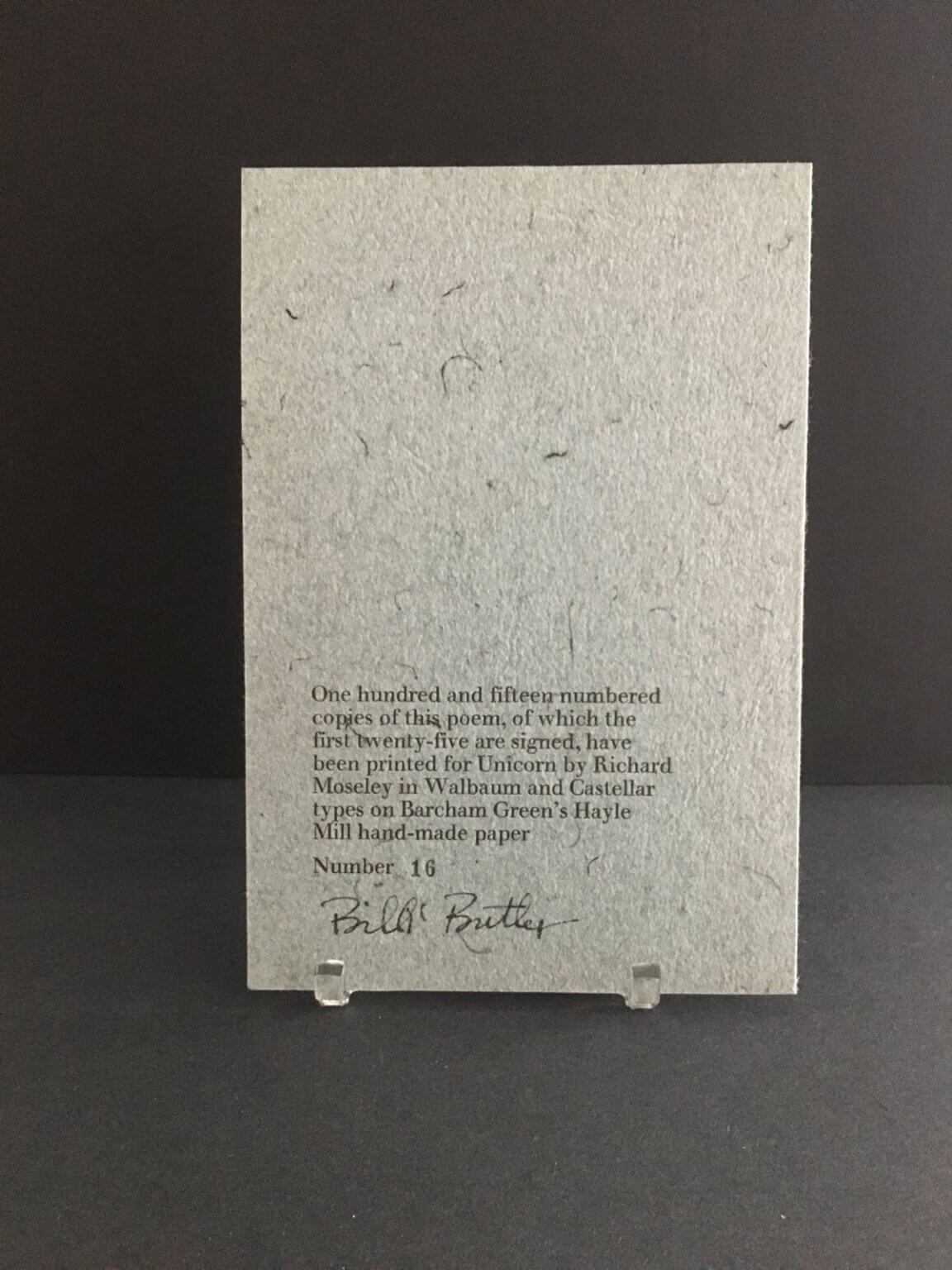 White Skin By Bill Butler Signed Limited Edition Poetry Chapbook From Unicorn Bookshop Brighton UK 1968 Obscenity Trial