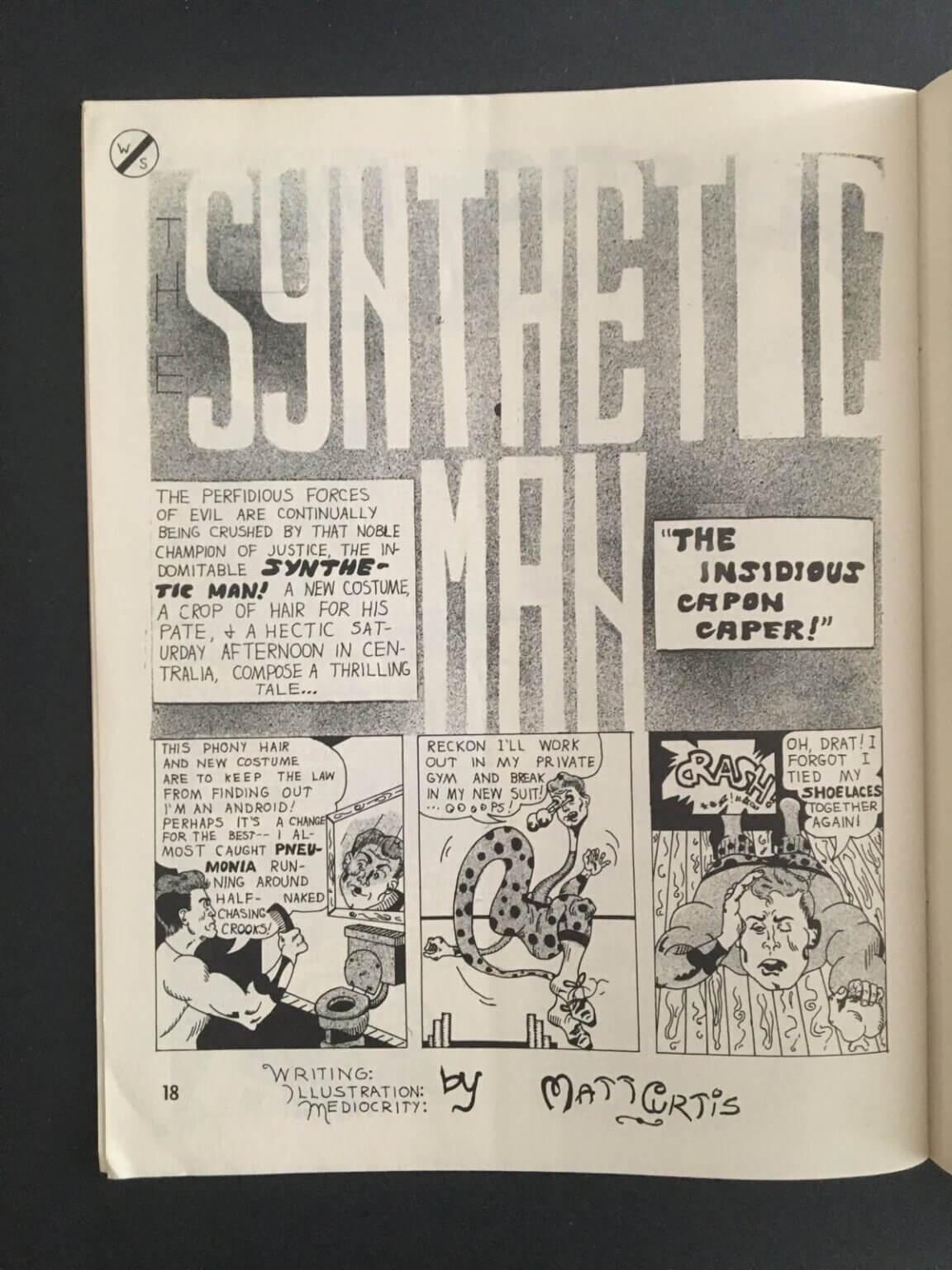 Sooner Comics Fanzine Jack Cole Plastic Man Matt Curtis Synthetic Man Wally Wood Witzend