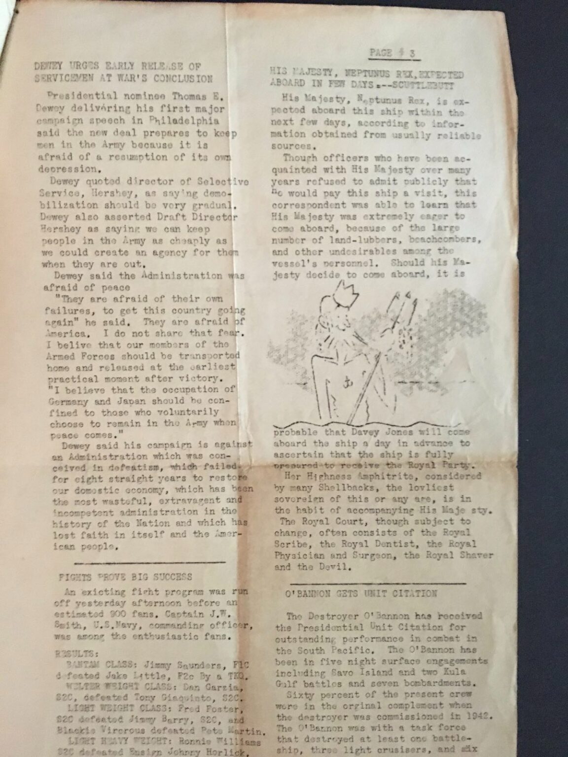 WWII USS General ML Hersey Shipboard Newsletters Mimeographed