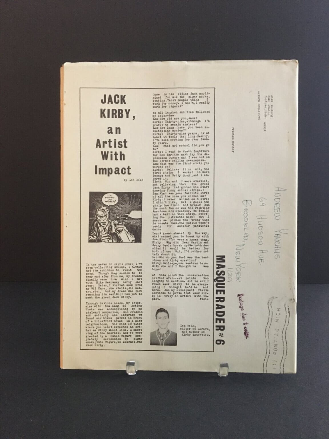 Masquerader Fanzine No 6 Jack Kirby Len Wein Interview Mike Vosburg