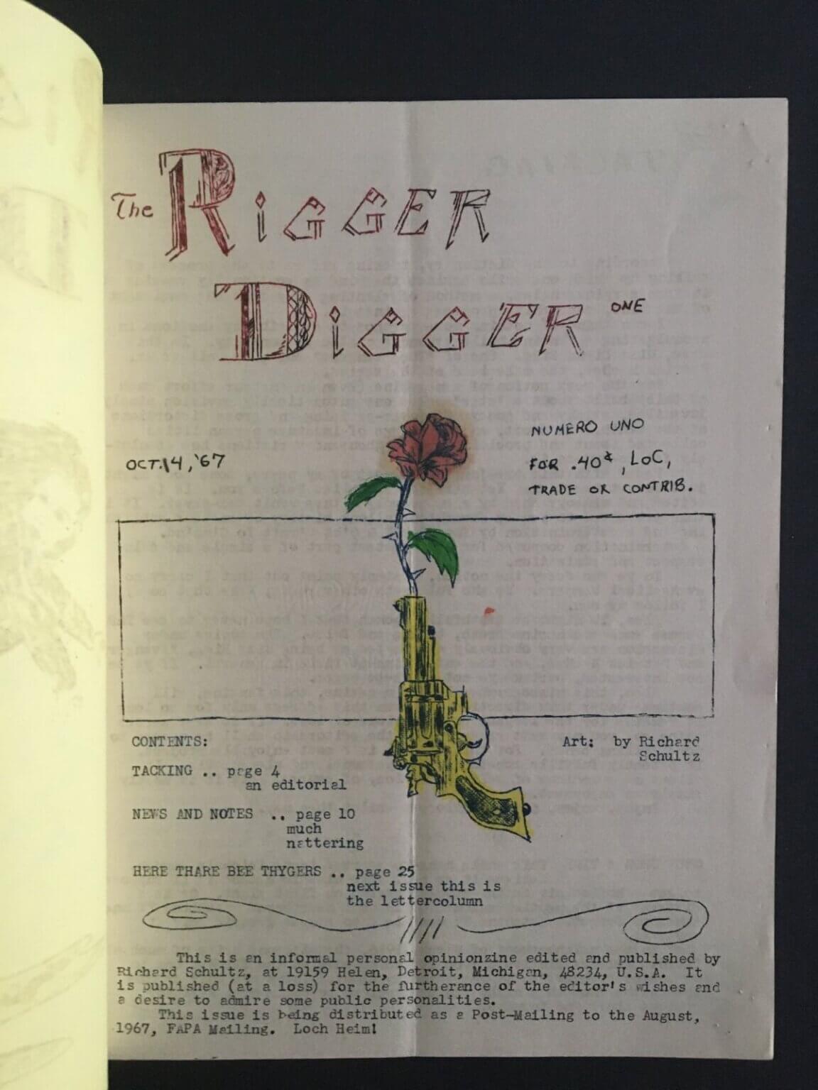 Rigger Digger Fan Zine En Garde Issue One Fanzine Avengers Television Diana Rigg Emma Peel