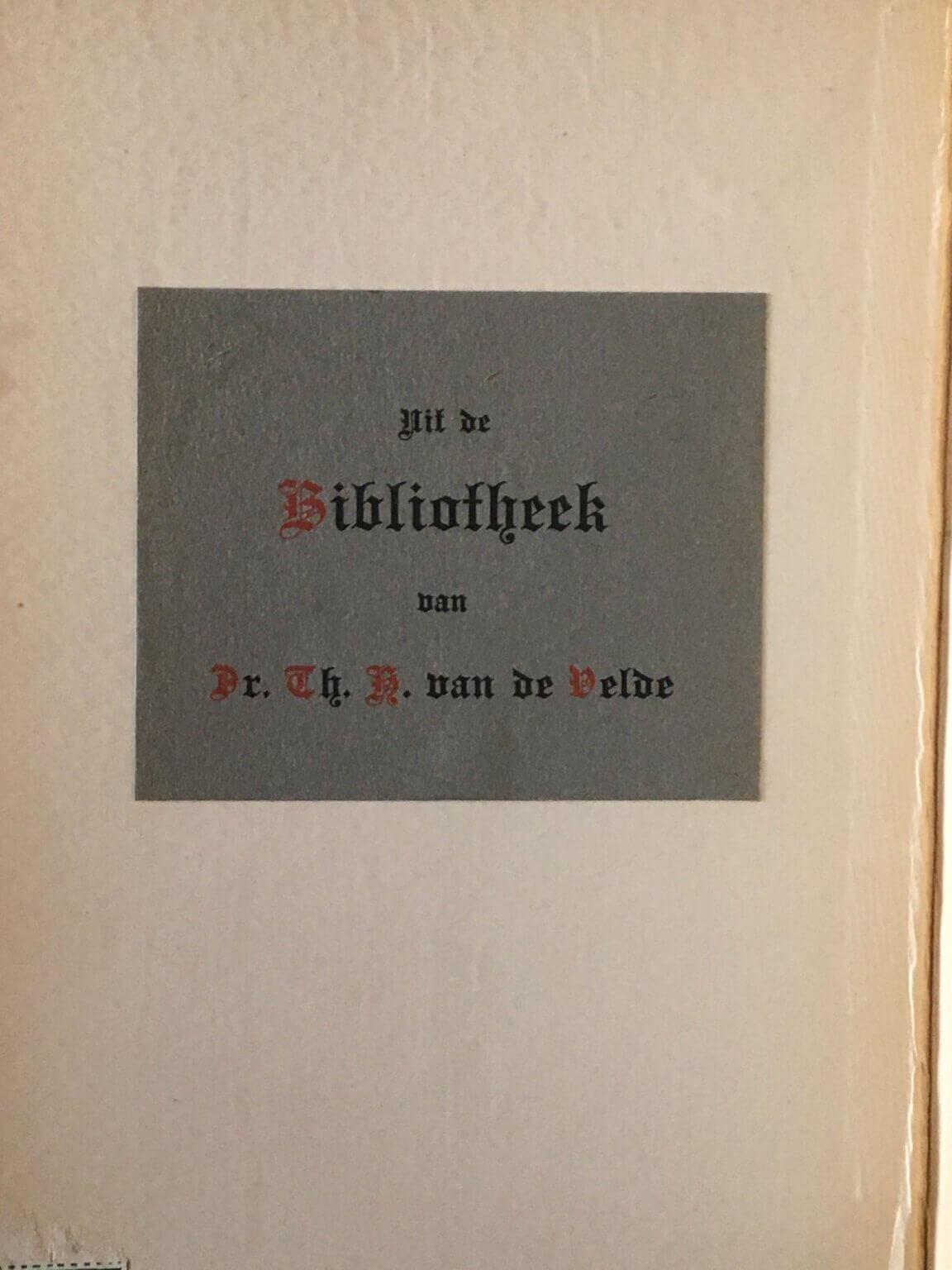 Otto Rank Sexualitat und Schuldegefuhl First Edition Theodore Van De Velde Bookplate