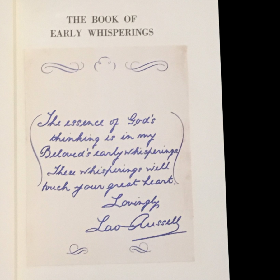 Book of Early Whisperings Walter Russell 1977 Signed By Lao Russell