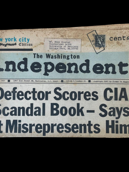 Washington Independent May 1967 Vol 1 No 14 Tompkins Square Park Allen Ginsberg DA Levy CIA Alexei Romanoff Romanov Michal Goleniewski Thomas De Baggio