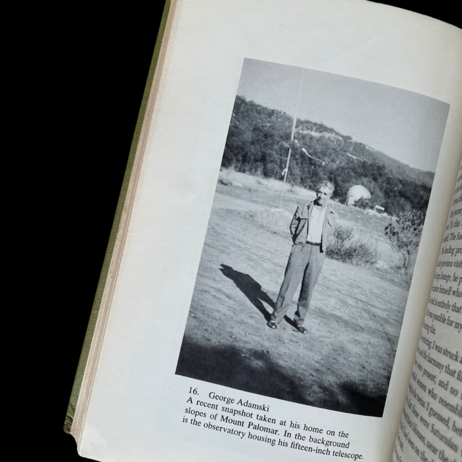 George Adamski Portrait Signed First Edition Inside The Space Ships 1955 Abelard Space Brothers