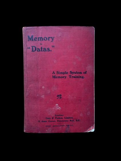 Datas Memory Simple System Memory Training 1904 First Edition William John Bottell Mentalist Mentalism Performer