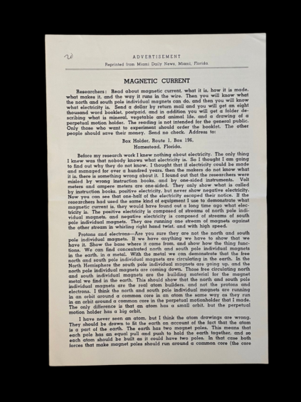 Edward Leedskalnin Advertisement Pamphlet Miami Coral Castle 1946 Florida