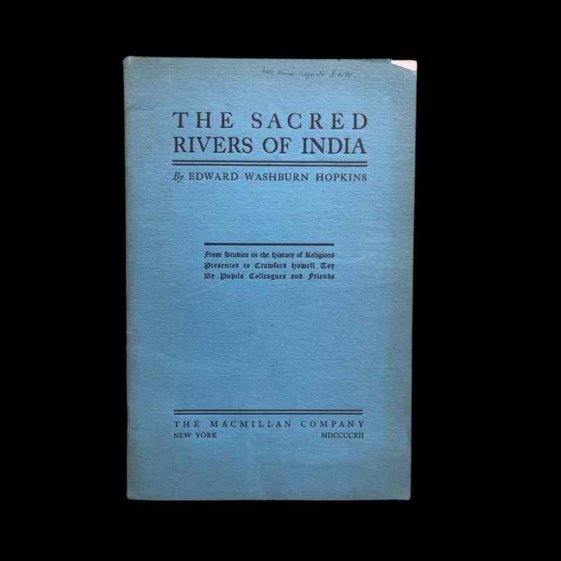 Edward Washburn Hopkins Sacred Rivers of India 1912 Signed Pamphlet Hindu Folk Practices Religion Hinduism