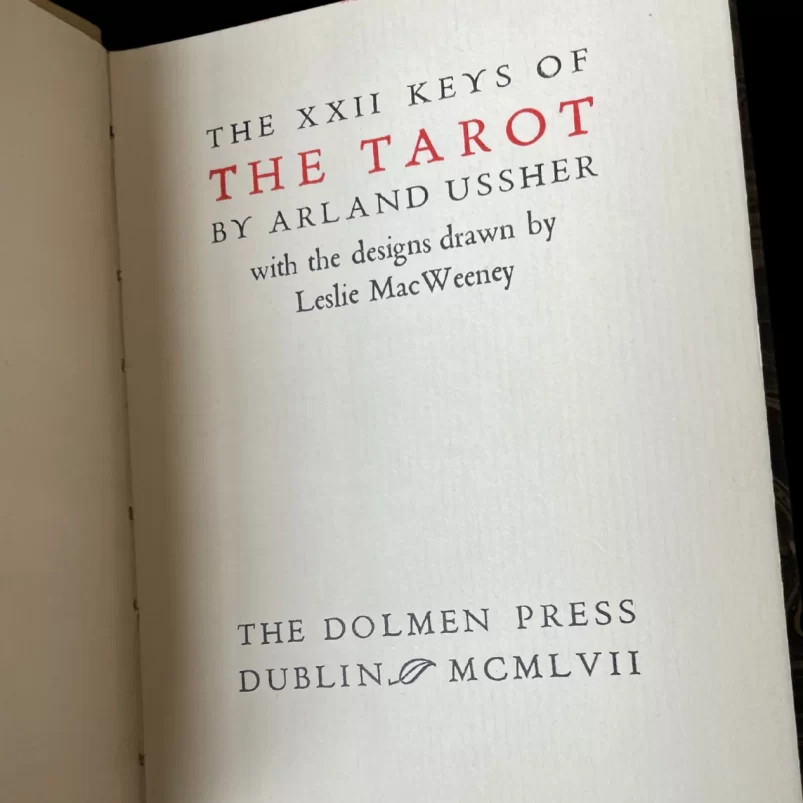 XXII Keys of The Tarot : Arland Ussher 1957 [ Dolmen Press , Yeats ] - Image 2